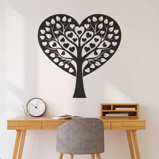 Engraving Decals Heart Tree Silhouette With Love On Waterproof