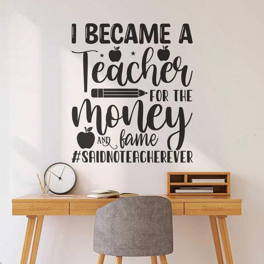 I Became A Teacher Wall Stickers Paster Paper Can Modify And Add Information