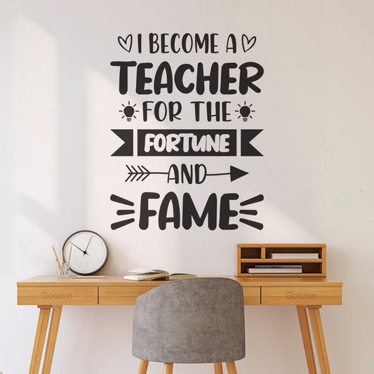 Wall Vinyl Sticker Decor I Become A Teacher Art Decoration