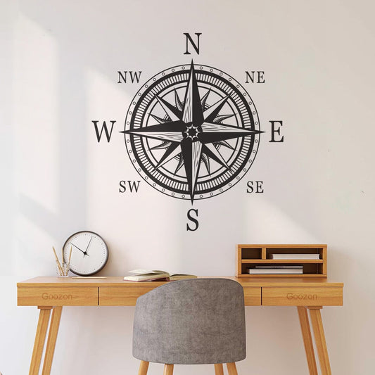 Wall Decals Paster Paper Icons Of Marine Nautical Navigation Compass It Won'T Fall Off