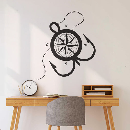 Wall Stickers Image Of A Ship Compass And Wind Rose Gyroscopic Compass Symbol Marine Theme Do Not Damage The Wall Surface