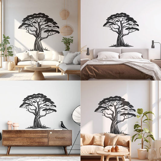Vinyl Art Sticker Inspirational Baobab Tree Outline Design It Won'T Fall Off