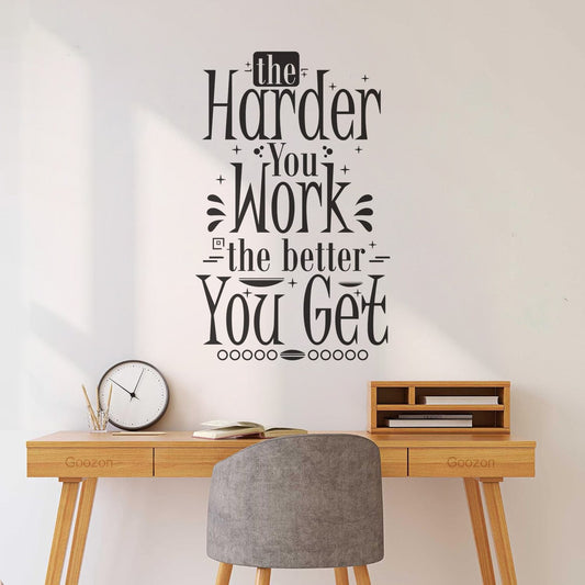 Lettering Stickers Inspirational Motivation Quotes The Harder You Work The Better You Get Personalized Customization