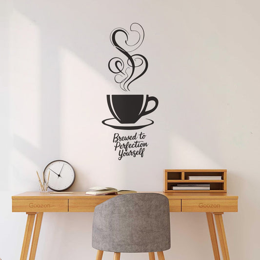 Fine Carving Decals Inspiring Coffee Quote Steam Art Art Decoration