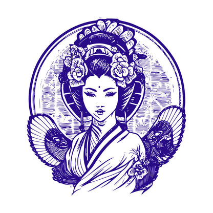 Wall Decals Pvc Japanese Geisha Logo Is A Traditional Symbol Of Beauty Grace And Elegance It Won'T Fall Off