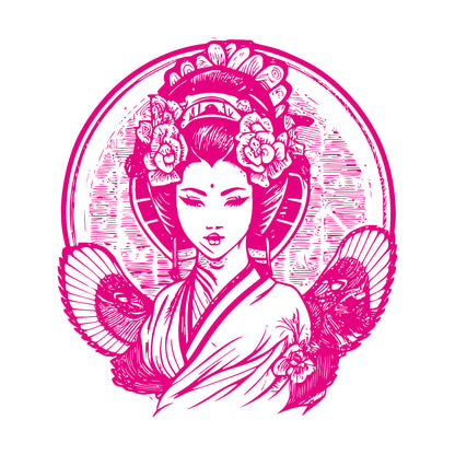 Wall Decals Pvc Japanese Geisha Logo Is A Traditional Symbol Of Beauty Grace And Elegance It Won'T Fall Off