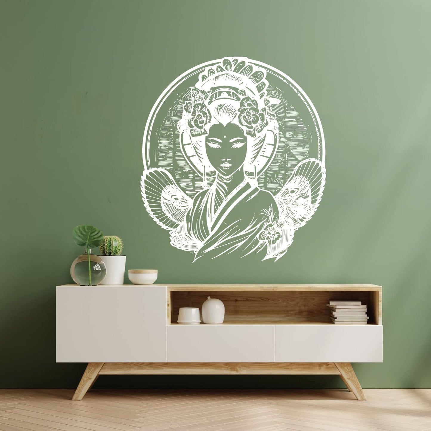 Wall Decals Pvc Japanese Geisha Logo Is A Traditional Symbol Of Beauty Grace And Elegance It Won'T Fall Off