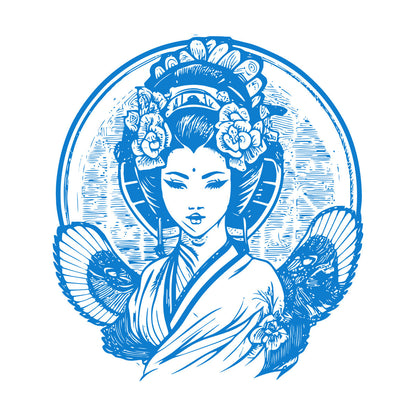 Wall Decals Pvc Japanese Geisha Logo Is A Traditional Symbol Of Beauty Grace And Elegance It Won'T Fall Off