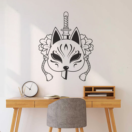 Wall Stickers Japanese Kit'Sune Fox Mask Premium Self Adhesive