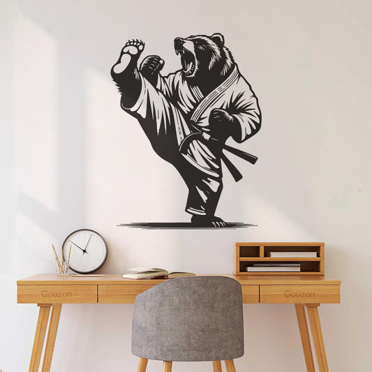 Karate Bear Athlete Lettering Decals Multi Color Selection