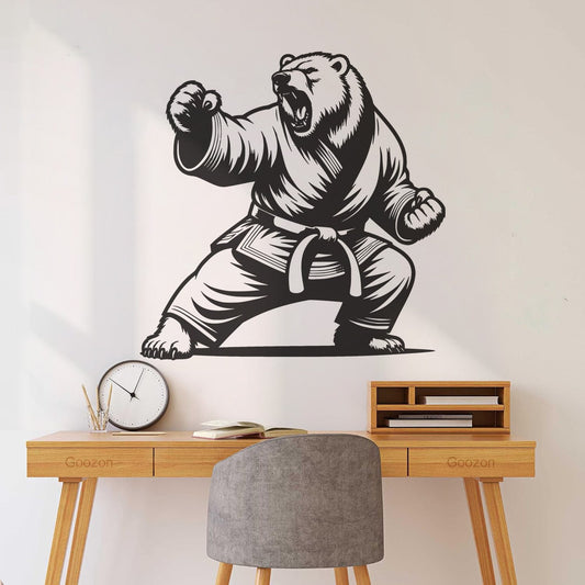 Wall Vinyl Sticker Decor Karate Bear Athlete Multiple Size Options