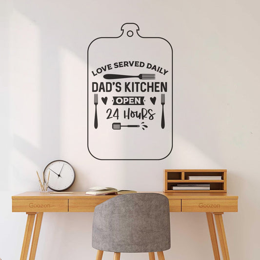 Fine Carving Stickers Kitchen Apron With Cutting Board Says Love Served Every Day Dad'S Kitchen Open 24 Hours Art Decoration