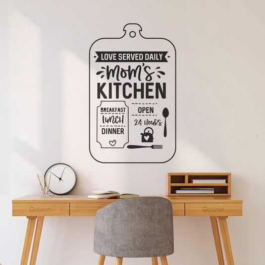 Wall Stickers Kitchen Apron With Cutting Board Love Serve Mom Kitchen Breakfast Lunch Everyday Wall Beautification