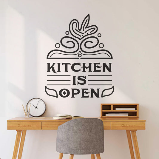 Lettering Stickers Kitchen Is Open Lettering Poster Removable Without Leaving Glue