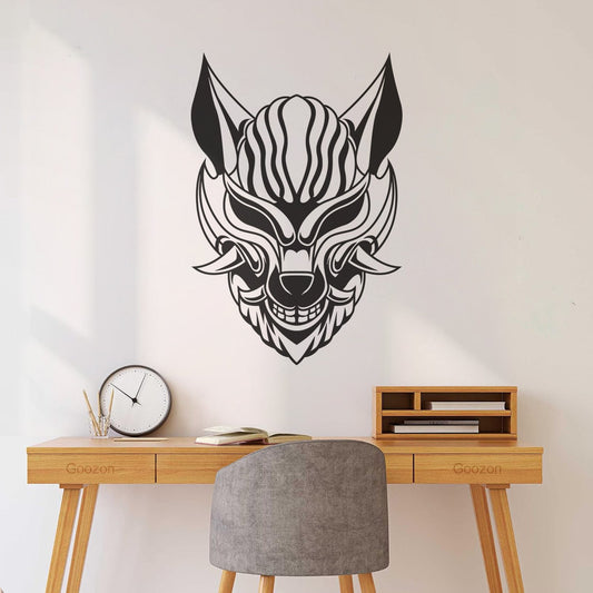 Wall Stickers Kit'Sune Japan Kit'Sune Wolf Head And Mask Fox Logo Personalized Customization