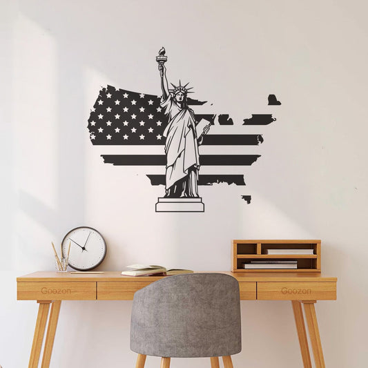 Liberty With American Map Wall Decals Pvc Multiple Size Options
