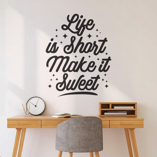 Wall Vinyl Sticker Decor Life Is Short Make It Sweeter Inspirational Quotes Self Adhesive